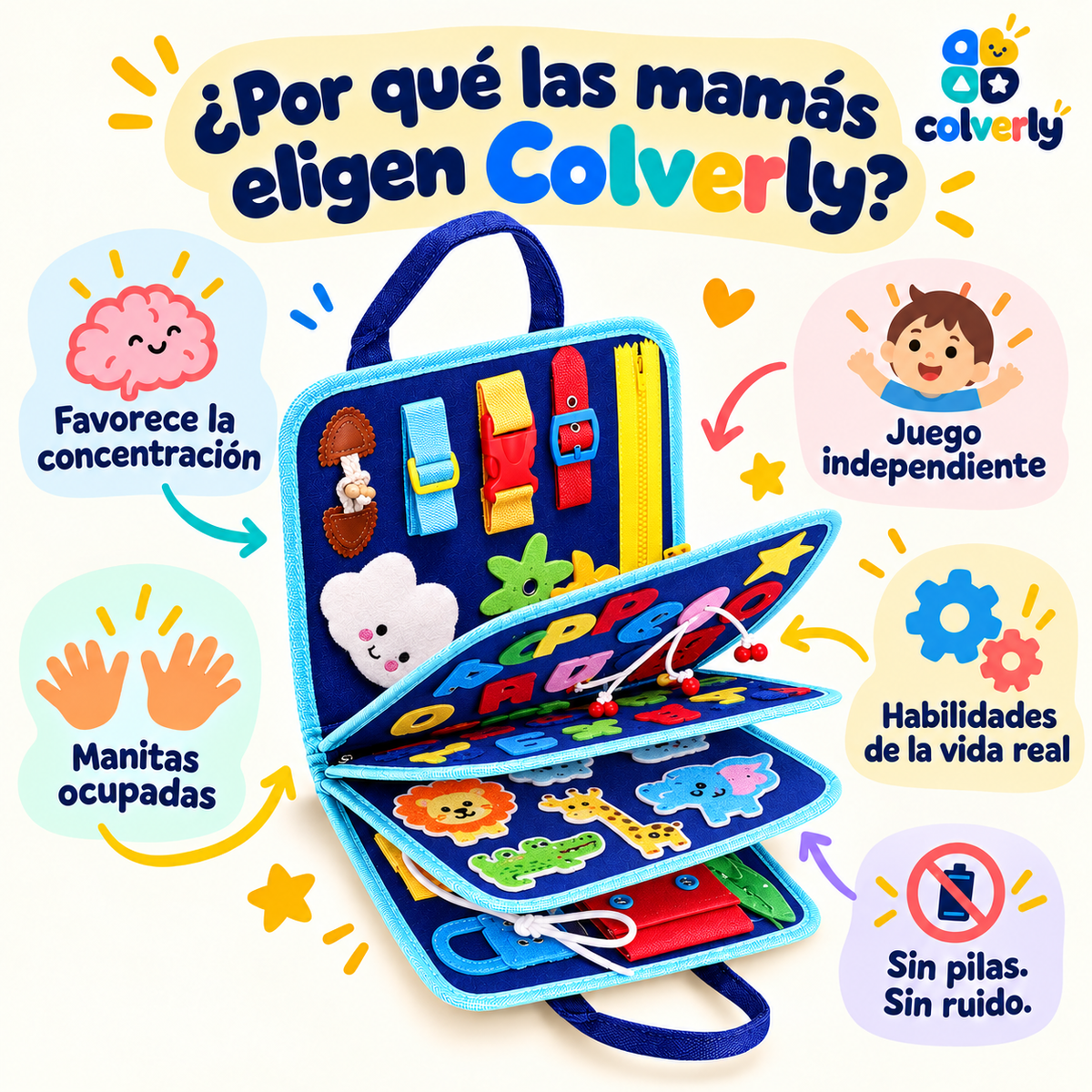 Libro Sensorial Montessori — La misma paz para ti. Mucho más aprendizaje para él.